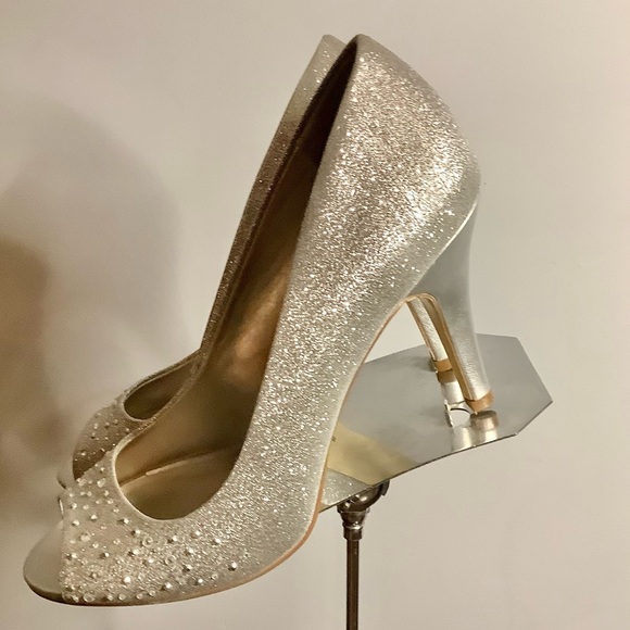 Silver Evening Shoes 6M - Picture 2 of 10